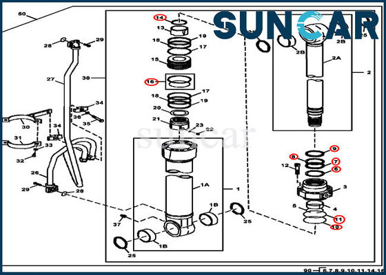 kaufen Boom-Reparatur 4S00783 JOHN DEERE, die Bagger Kit Cylinder Components Fitss 380GLC 350GLC versiegelt online manufacture