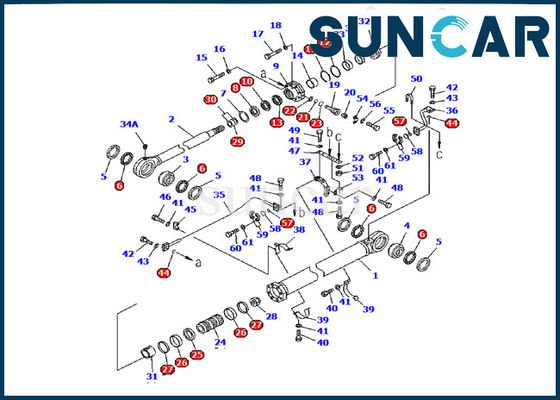 kaufen 707-99-77210 Service-Ausrüstung Reparatur-Sets Eimer-Rollsiegel-Kit Komatsu Excavators PC1600-1 hydraulische innere online manufacture