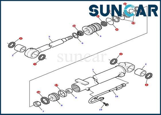 kaufen PC15R-8 KOMATSU Boom-Rollsiegel-Ausrüstung Bagger-Hydraulic Parts Service-Ausrüstungs-878000502 online manufacture