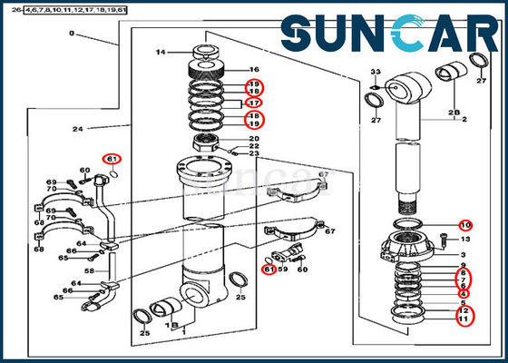 kaufen Hydraulischer Zylinder Kit Excavator Seal Kits Fits 450LC John Deere Parts des Eimer-AT314427 online manufacture
