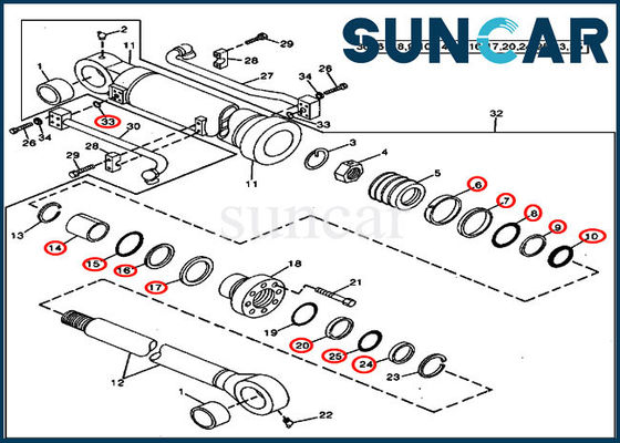 kaufen Zylinder-Ersatz-Dichtungs-Kit For John Deeres 490 des Eimer-AT264443 Bagger Models online manufacture