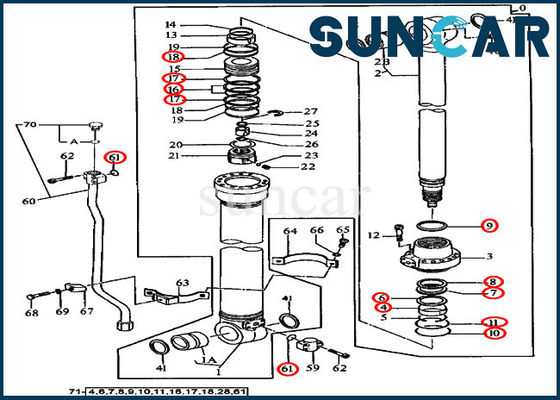 kaufen 4369892 Bagger Seal Kits der Arm-Zylinder-Reparatur-Service-Ausrüstungs-490E JOHN DEEERE online manufacture