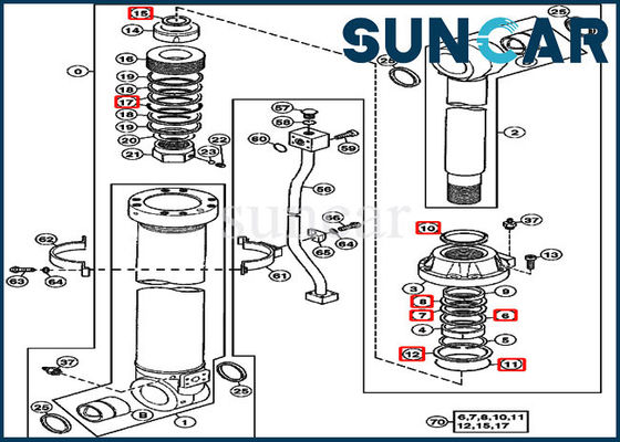 kaufen 4438684 Hydrozylinder-Ersatz-Service-Ausrüstung John Deere Arm Seal Kits 670GLC 650DLC online manufacture