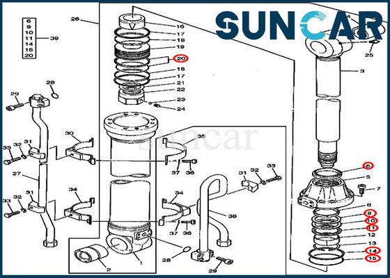 kaufen Hydraulischer Öldichtungs-Kit Fits John Deere Excavator-Arm-Zylinder 590D der Reparatur-AT192075 online manufacture