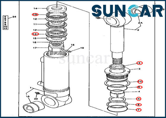 kaufen 4240084 Blatt-Rollsiegel Kit Excavator Hydraulic Service Kits für 595D John Deere online manufacture