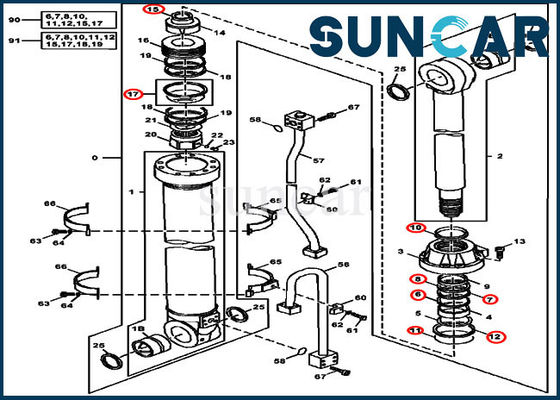 kaufen 4438679 Bagger Seal Repair Kits der Arm-Hydrozylinder-Ausrüstungs-450LC 450CLC Deere online manufacture