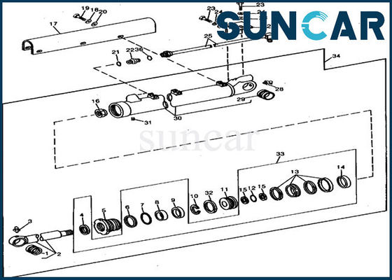 kaufen Ersatz-Eimer-Zylinder-Reparatur-Dichtungs-Kit Fitss 690 JOHN DEERE RE15906 Bagger 690B online manufacture