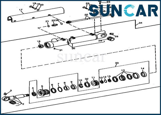 kaufen Zylinder-Reparatur des Eimer-RE21400, die Bagger Oil Seal Kit Kit Deeres 690B 690C versiegelt online manufacture
