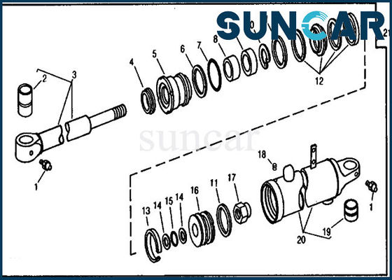 kaufen Zylinder-Reparatur-Robbe Kit Excavator 690C John Deere Hydraulic Repair Kit des Arm-RE18951 online manufacture