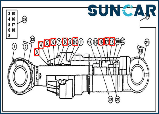 kaufen Arm-Robbe Kit Hydraulic Cylinder Service Kits 690D 790D JOHN DEERE AT194293 online manufacture
