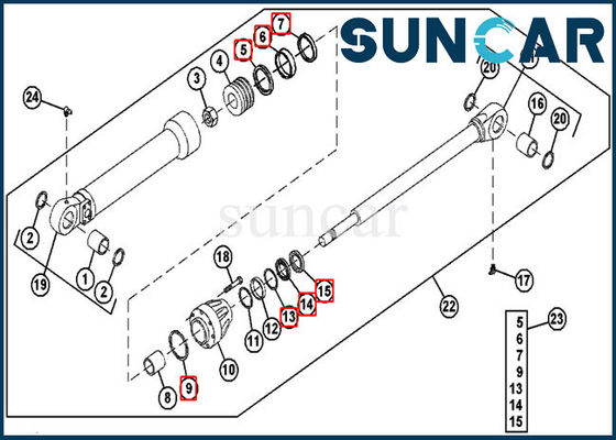kaufen Hydraulischer Eimer-Rollsiegel-Kit Fors 690ELC der Dichtungs-AH144593 Bagger John Deere online manufacture