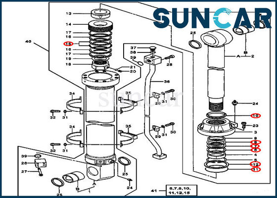 kaufen 4436496 Bagger-Hydraulic Arm Cylinder-Ersatz-Dichtungs-Ausrüstungen passt 750 800C John Deere online manufacture