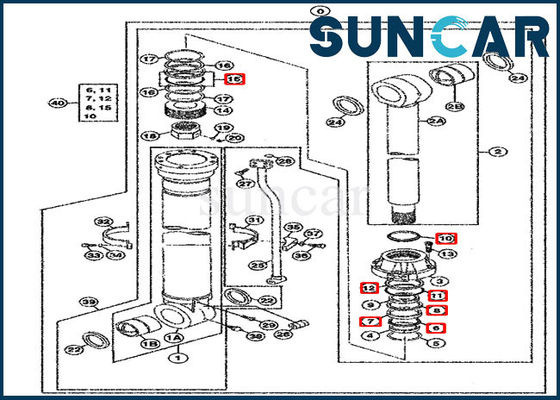 kaufen 4405053 hydraulische Rollsiegel-Ausrüstung 750 800C 850DLC John Deere Oil Sealing Kit online manufacture