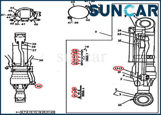 kaufen Arm-Rollsiegel Kit Fits John Deere 790D Bagger-Hydraulic Sealss AT196478 online manufacture
