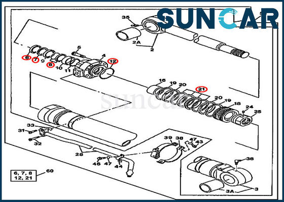 kaufen Zylinder-Reparatur-Dichtungs-Ausrüstung 790ELC John Deere Mechanical Sealing Kit des Eimer-AT196468 online manufacture