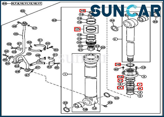 kaufen 4614814 Bagger Boom Cylinder Service Kit Fits 750 Ersatz-Dichtungs-Ausrüstungen 800C JOHN DEERE online manufacture