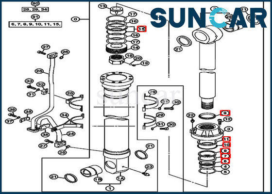 kaufen Hydraulische Rollsiegel-Reparatur Kit Fits For 850DLC 870GLC John Deere Parts des Boom-4653861 online manufacture