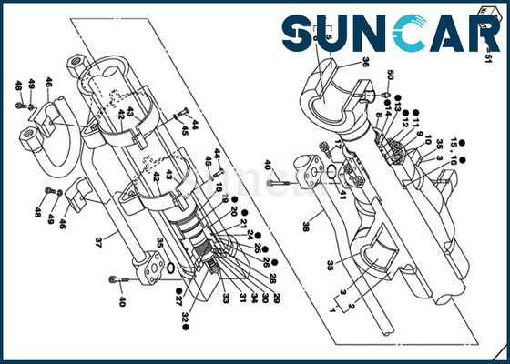 kaufen FALL LZ00455 Löffelbaggerboom-Rollsiegel Reparatur-Set der Hydrozylinder-Service-Ausrüstungs-CX135SR online manufacture