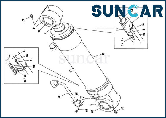 kaufen Rollsiegel Kit Fits des Boom-LZ00456 UMKLEIDEN inneres Reparatur-Set der CX135SR-Kettenbaggerzylinder-Zus online manufacture