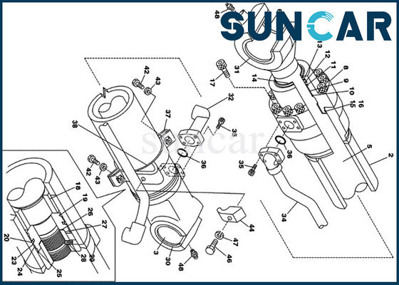 kaufen Zylinder-Dichtungs-Ausrüstung CX240 CX290 KASTEN Kettenbagger Inner Repair Kits des Eimer-LZ00444 online manufacture