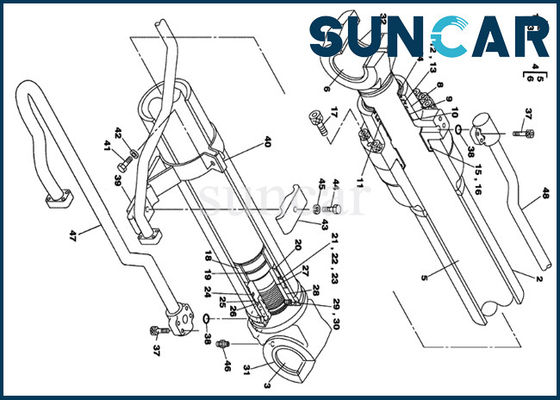 kaufen LZ00483 schwere Ausrüstung CX350 KASTEN Kettenbagger-Right Boom Cylinder-Dichtungs-Ausrüstung online manufacture