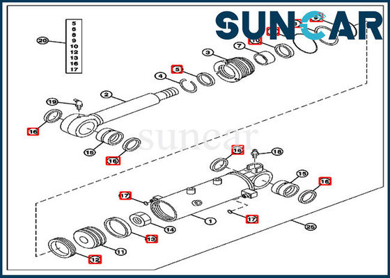 kaufen 4652458 Blatt-Ersatz, der Bagger Cylinder Seal Kits Kit John Deeres 27D versiegelt online manufacture