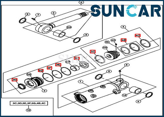 kaufen Blatt-Robbe Kit Hydraulic Cylinder Repair Kits JOHN DEERE 4656428 für 27D Bagger Models online manufacture