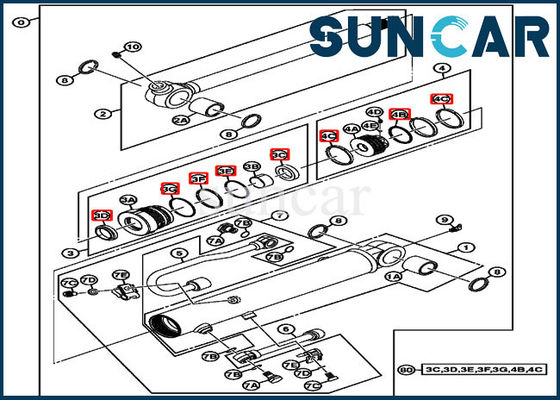 kaufen 4667454 Eimer-Rollsiegel-Ausrüstung 17D John Deere Hydraulic Replacement Kits online manufacture