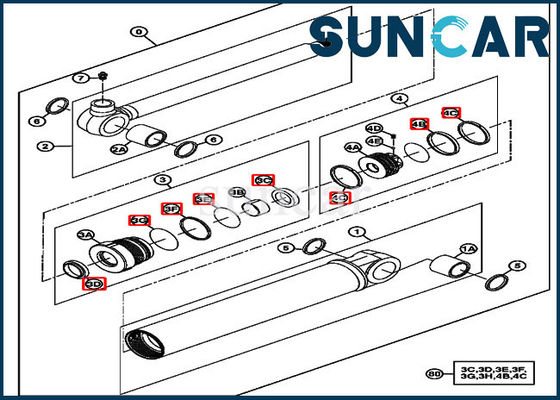 kaufen 4667619 Bagger Hydraulic Service Kit der John Deere Swing Cylinder Repair-Öldichtungs-Ausrüstungs-17D online manufacture