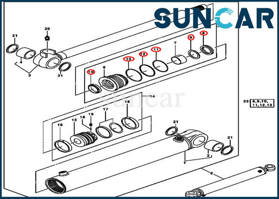 kaufen 0843808 Bagger Boom Swing Service Kit Hydraulic Cylinder Seal Kit für John Deere 50C online manufacture