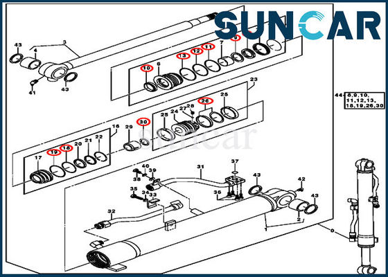 kaufen 0844807 Boom-Zylinder-Reparatur, die Kit JOHN DEERE-Ersatz-Bagger Parts versiegelt online manufacture