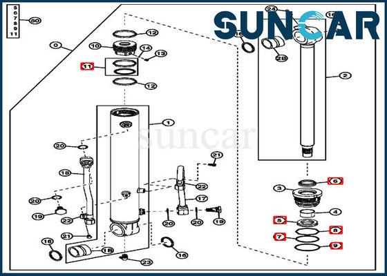 kaufen 4614069 mechanische Dichtungs-Teile Eimer-Dichtungs-Kit Cylinder Service Kits ISO9001 Deere online manufacture