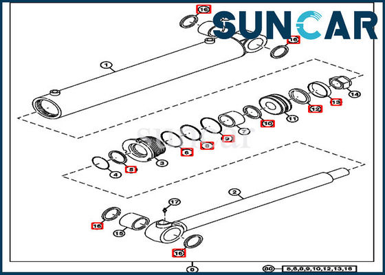 kaufen 4705345 Boom-Schwingen-Rollsiegel-Reparatur-Set 50D John Deere Excavator Sealing Kits online manufacture