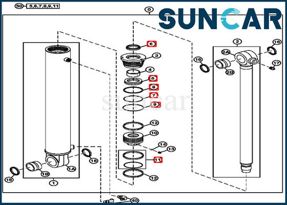 kaufen Boom-Schwingen-Zylinder-Reparatur-Set 4687561 John Deere Replacement Seal Kit online manufacture