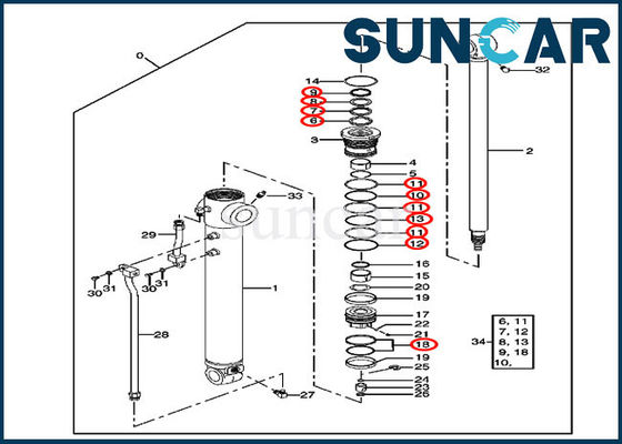 kaufen Zylinder-Ersatz-Öldichtung Kit For Excavator der Arm-Dichtungs-Ausrüstungs-4415584 80 80C John Deere online manufacture