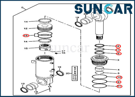 kaufen 4465736 Blatt-Rollsiegel Kit Fits 80C John Deere Hydraulic Repair Kits online manufacture