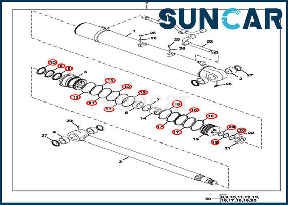 kaufen ISO9001 FYD00000076 hydraulisches Rollsiegel-Reparatur-Set der Boom-Dichtungs-Ausrüstungs-85D JOHN DEERE online manufacture