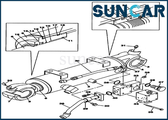 kaufen Blatt LZ00542, das Kit Dozer Cylinder Seal Kit für SR-KASTEN CX225SR CX235C versiegelt online manufacture
