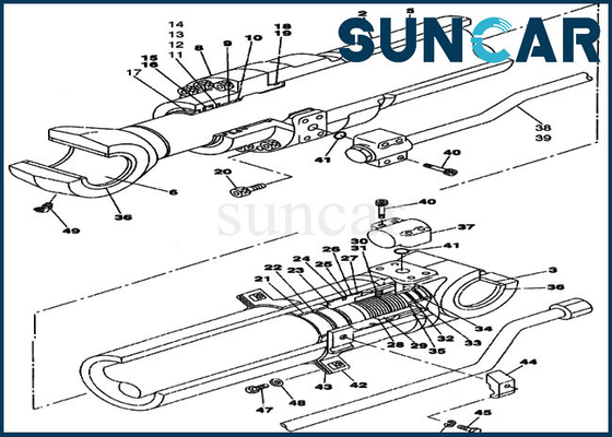 kaufen Des Arm-LZ00646 Fall-Hydraulikdienst-Ausrüstungen Zylinder-des Reparatur-Set-CX240LR online manufacture