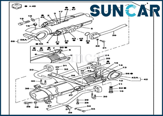 kaufen Arm-Rollsiegel-Reparatur-Set LZ007320 CX350B CX350C CX330 FALL Dichtungs-Ausrüstungen online manufacture