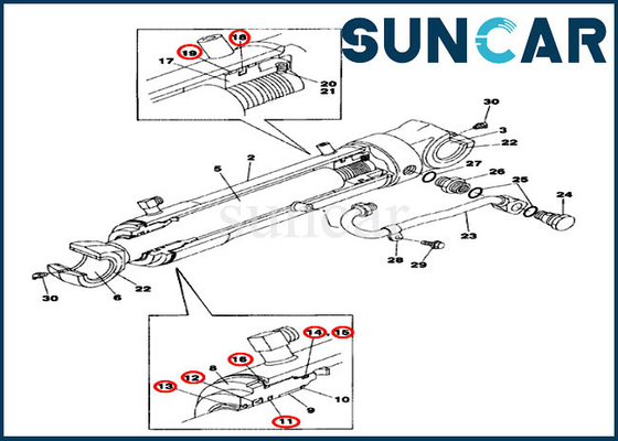 kaufen Ausgleich-Boom-Reparatur Kit Swing Cylinder Service Kit des Fall-LZ00472 für CX75SR-Kettenbagger online manufacture