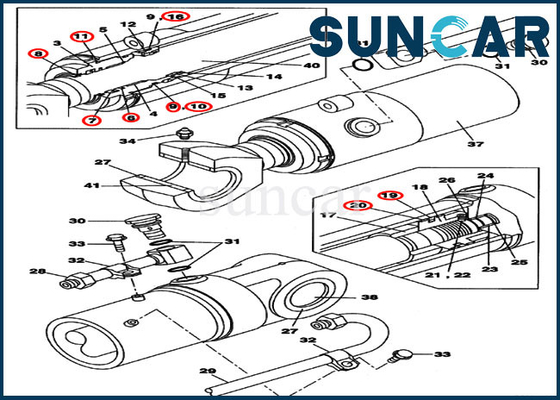 kaufen CX80 Boom-Schwingen-Rollsiegel-Reparatur-Set Soem-Kettenbagger Parts des Fall-LZ008240 online manufacture