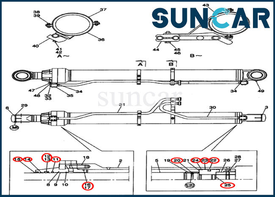 kaufen Des Boom-LZ00312 Maschinerie-Dichtung Rollsiegel-Kit Hydraulic Rebuild Kit Fits-Fall-CX800 online manufacture