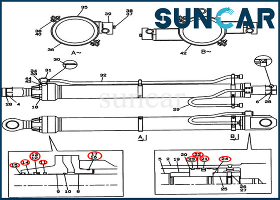 kaufen Arm-Reparatur-Dichtungs-Kit Crawler Excavator Cylinder Sealings-Ausrüstung der Fall-Teil-CX800 LZ00439 online manufacture