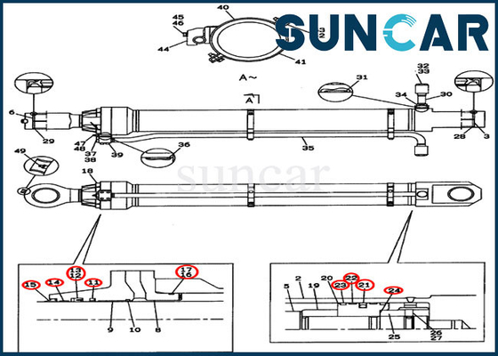 kaufen Des Eimer-LZ00313 Kasten-Bagger-Hydraulic Arm Sealings-Ausrüstung Zylinder-Service-der Ausrüstungs-CX800 online manufacture
