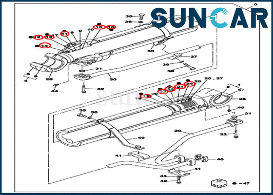 kaufen Dichtungs-Kit Cylinder Replacement Kits Fitss CX800B CX800 des Boom-LZ007110 FALL online manufacture