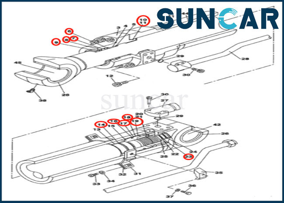 kaufen Zylinder des Arm-LZ009350, der SR Bagger Kit Repair Seal Kit Fits-FALL-CX130B CX145C versiegelt online manufacture