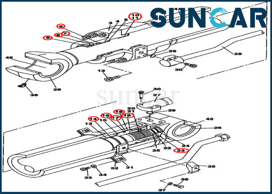 kaufen Schöpflöffel-Rollsiegel-Kit Hydraulic Repair Kits Fits-Fall CX160C CX160B des Arm-LZ008180 online manufacture