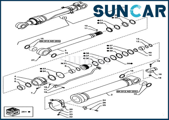 kaufen Arm-Robbe Kit Hydraulic Cylinder Rebuild Kit CX160D LC Kettenbagger-LZ011000 online manufacture