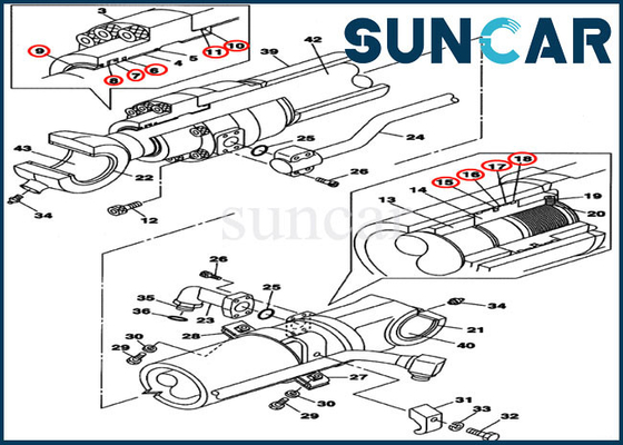 kaufen Eimer LZ008210, der FALL Kit Fitss CX160C CX160B hydraulisches Rollsiegel-Reparatur-Set versiegelt online manufacture